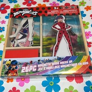 New Miraculous Ladybug-Magnetic 26 Colorful Pieces Wood Dress Up Doll (Sierra)